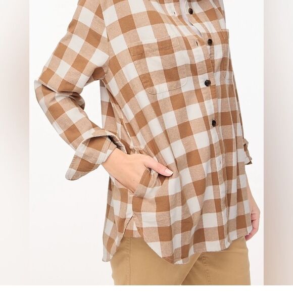 J. CREW Flannel Button Front Shacket *NEW* - Picture 3 of 14